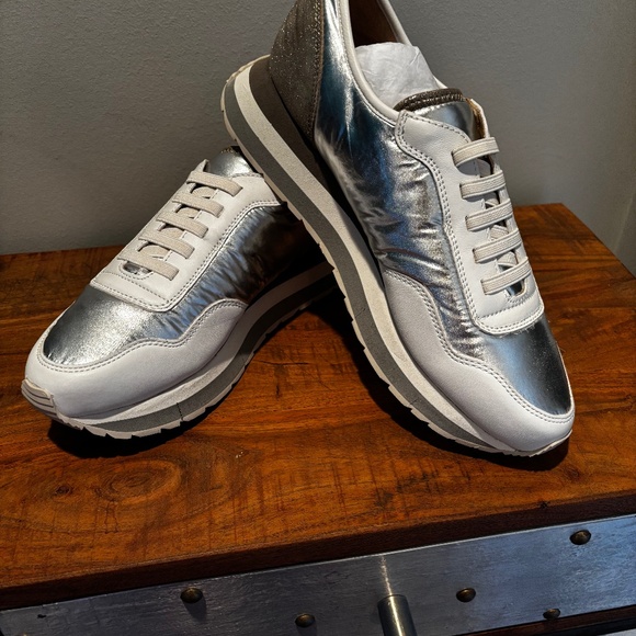 Naked Feet Kinetic in silver platform sneakers, size 10. never worn - Picture 1 of 4